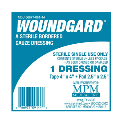 WoundGard® White Adhesive Dressing White 4" x 4" Case of 4