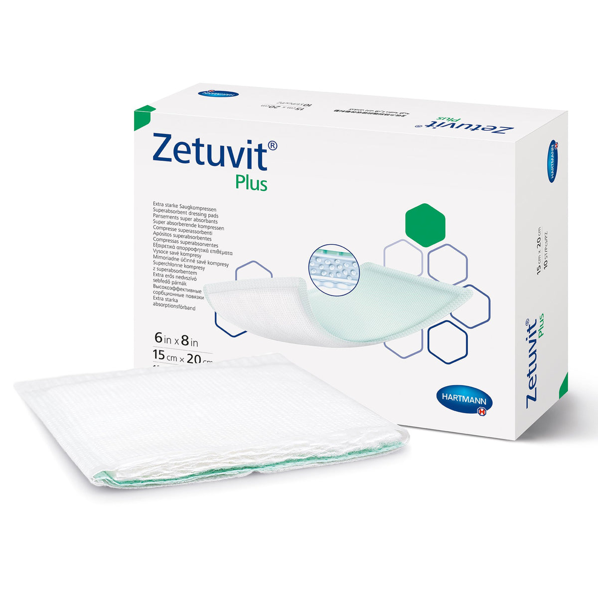 Zetuvit® Plus Sterile Superabsorbent Dressing 4" x 4" 1 Each