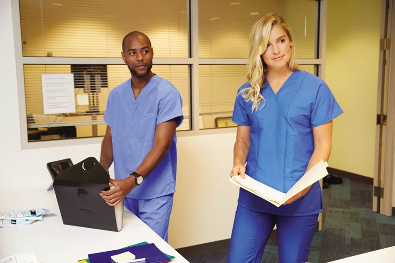 Healthcare Professionals Wearing Medline Scrubs