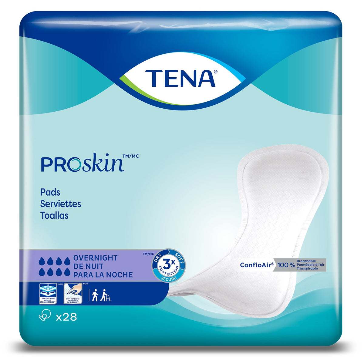 TENA® ProSkin™ Bladder Control Pads Overnight 16" Length Bag of 28