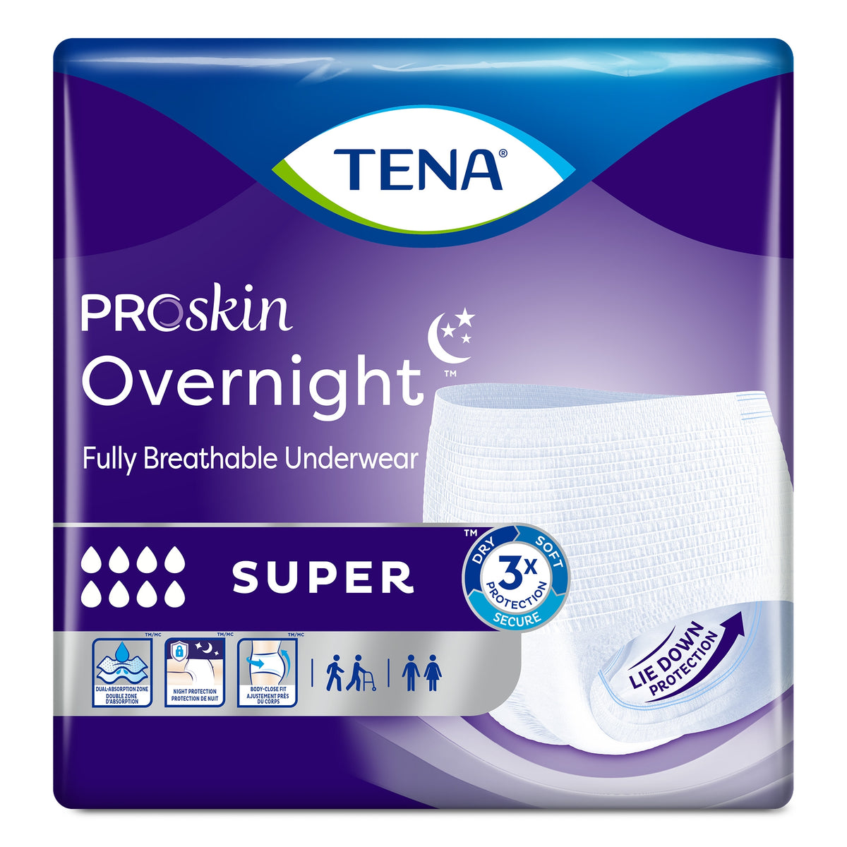 TENA® ProSkin Overnight Stretch Briefs Medium Bag of 14 