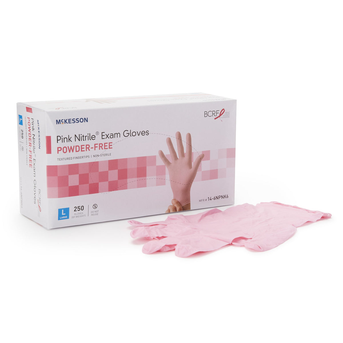 McKesson Pink Nitrile® Exam Glove L Box of 250 