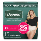Depend® Fresh Protection Protective Underwear For Women XL Pack of 15 