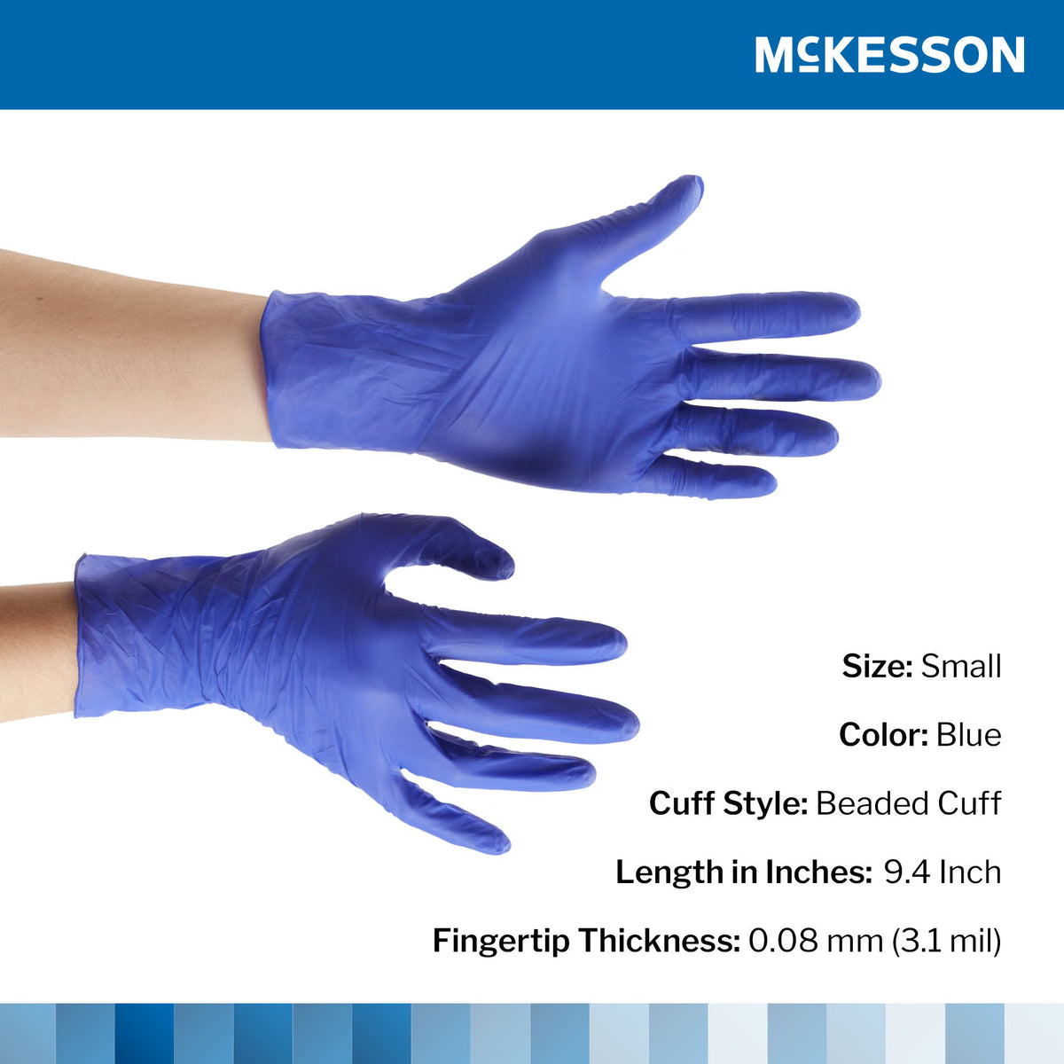 McKesson Confiderm® 3.0 NonSterile Nitrile Exam Glove Standard Cuff Length 