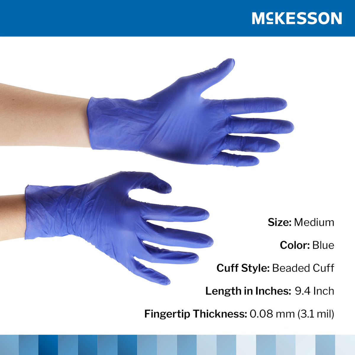 McKesson Confiderm® 3.0 NonSterile Nitrile Exam Glove Standard Cuff Length 