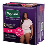 Depend Night Defense Underwear for Women, Large pack, right side