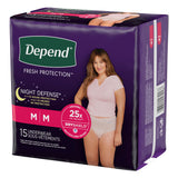 Depend Night Defense Underwear for Women, Medium pack, right side