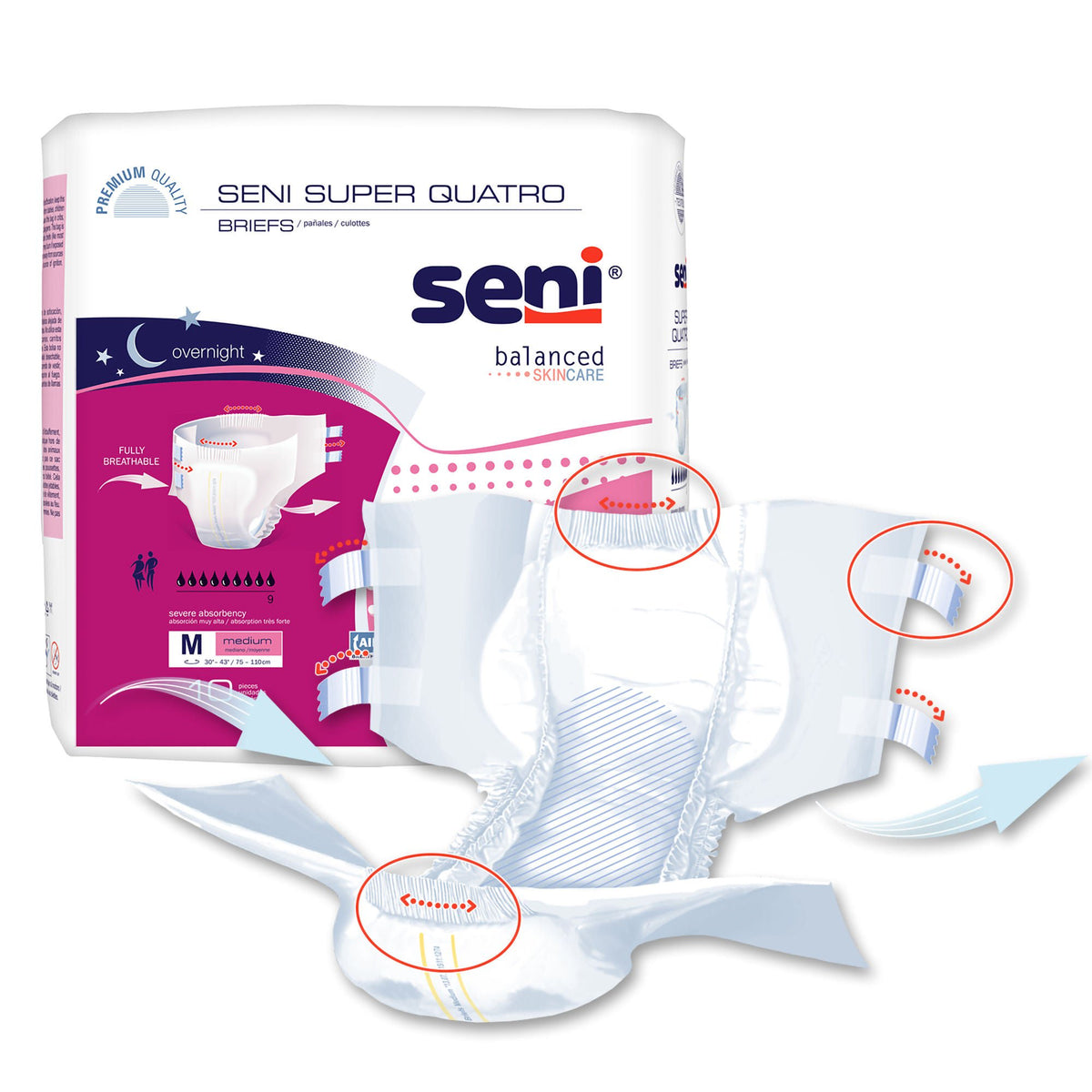 Seni Super Quatro brief shown with Medium bag