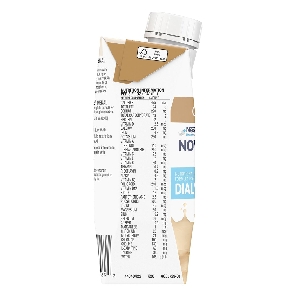 Novasource® Renal Nutritionally Complete Formula for Patients on Dialysis 