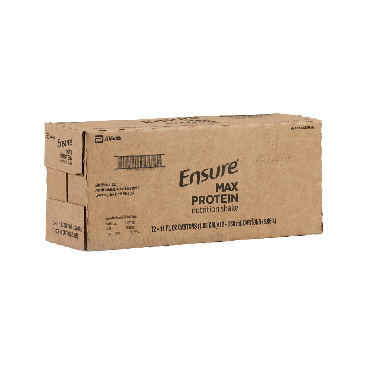 Ensure® Oral Supplement Max Protein Nutrition Shake Milk Chocolate & French Vanilla 