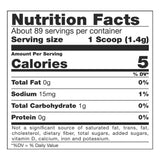 Nutrition Facts panel for ThickenUp Clear 4.4 oz canister