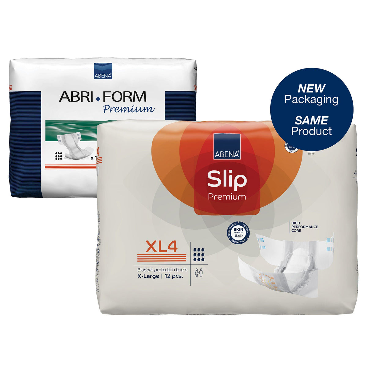 Abena Slip Premium XL4 Adult Brief, X-Large 12-count bag, front
