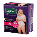 Depend Night Defense Underwear for Women, X-Large pack, right side