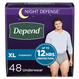Depend Night Defense Underwear for Men, X-Large pack, front