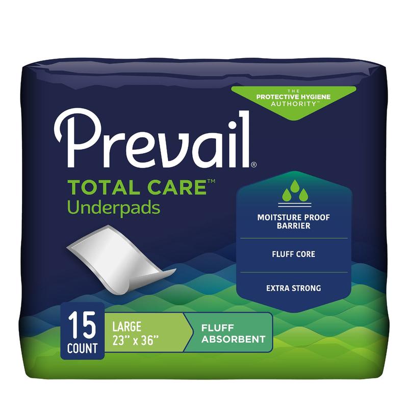 Prevail Total Care Underpads 23 x 36 Inch Bag of 15 