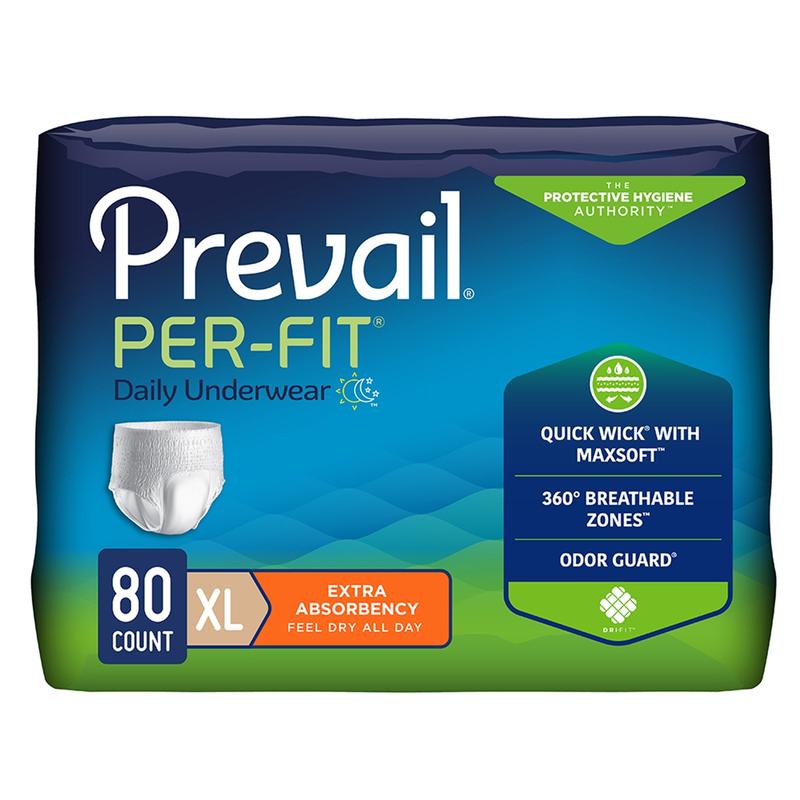 Prevail® Per-Fit® Extra Pull On with Tear Away Seams Daily Underwear 