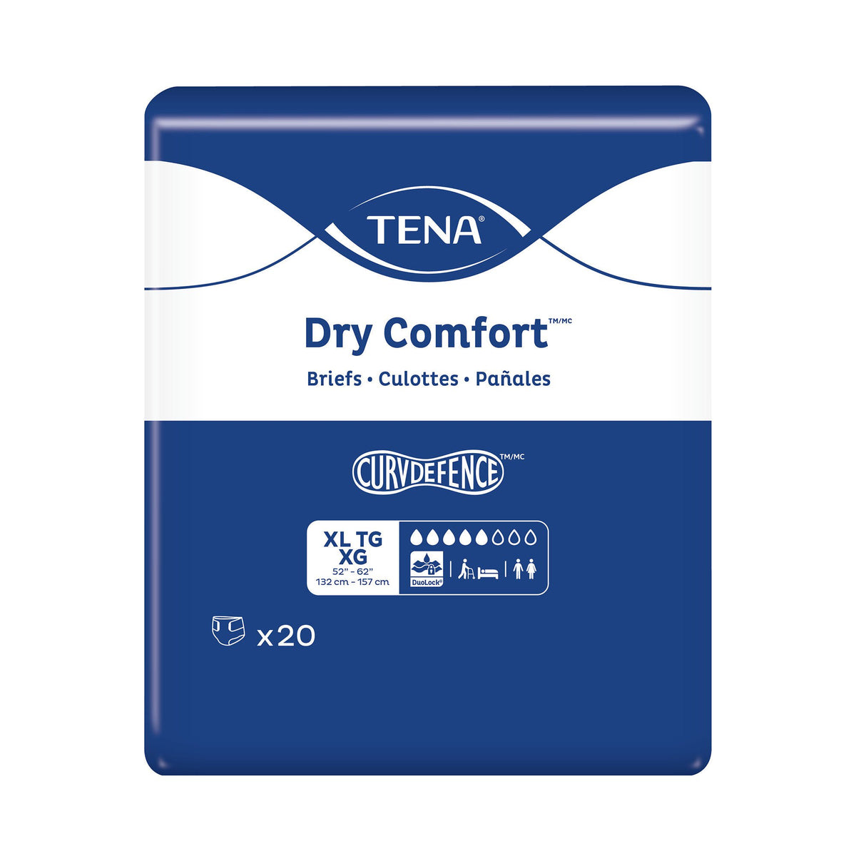 TENA Dry Comfort Adult Briefs X-Large Packaging Front