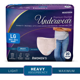 McKesson Premium Discreet Heavy Absorbent Underwear Female Large Bag of 20
