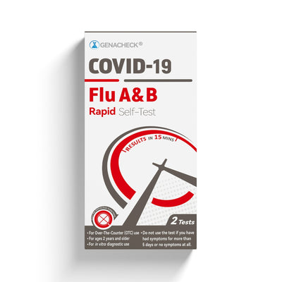 GenaCheck® Rapid COVID‑19 and Flu Self‑Test Kit