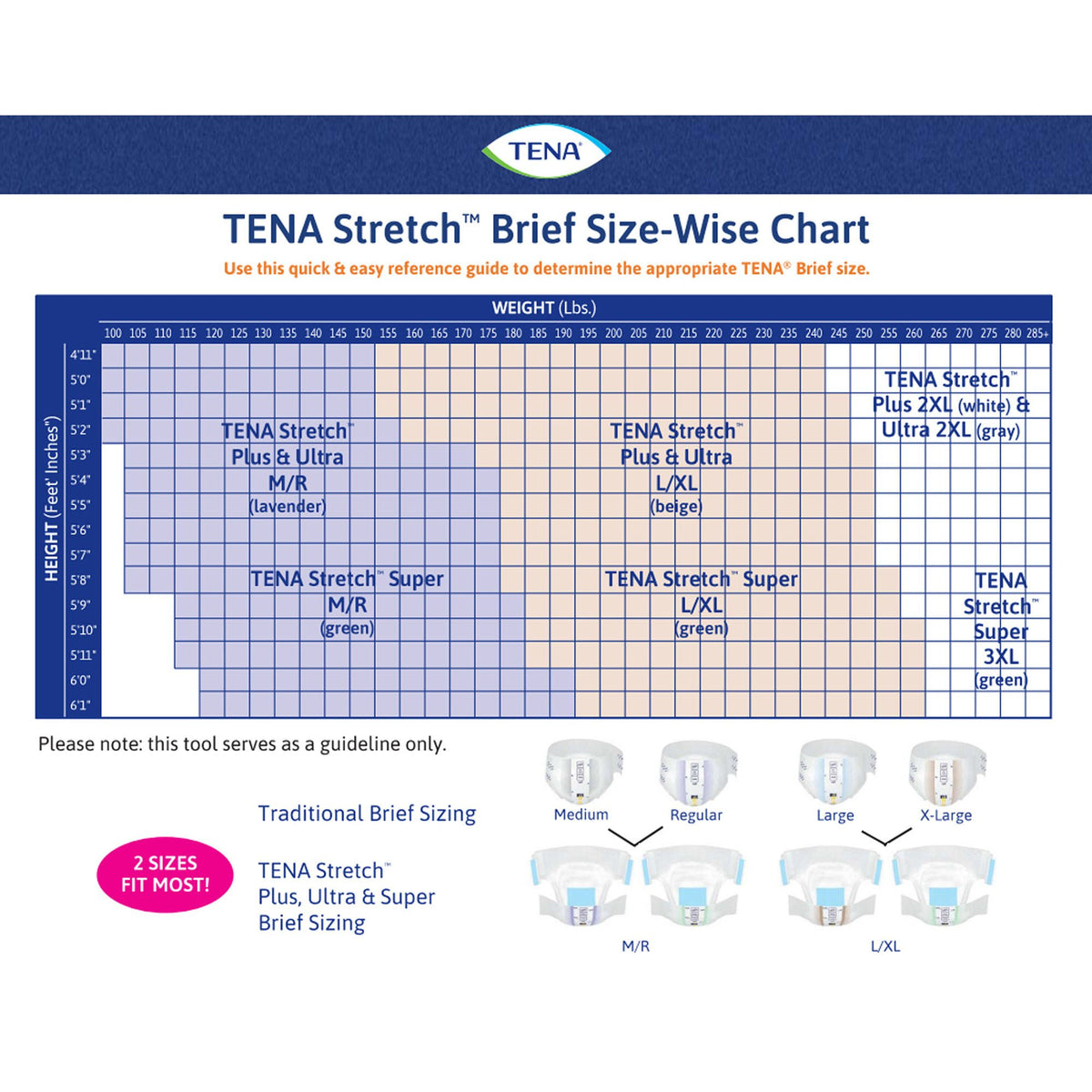 TENA Stretch™ Plus Adult Briefs - Moderate Absorbency