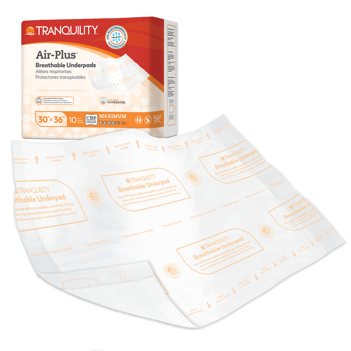 Tranquility AIR-Plus Breathable Underpads 