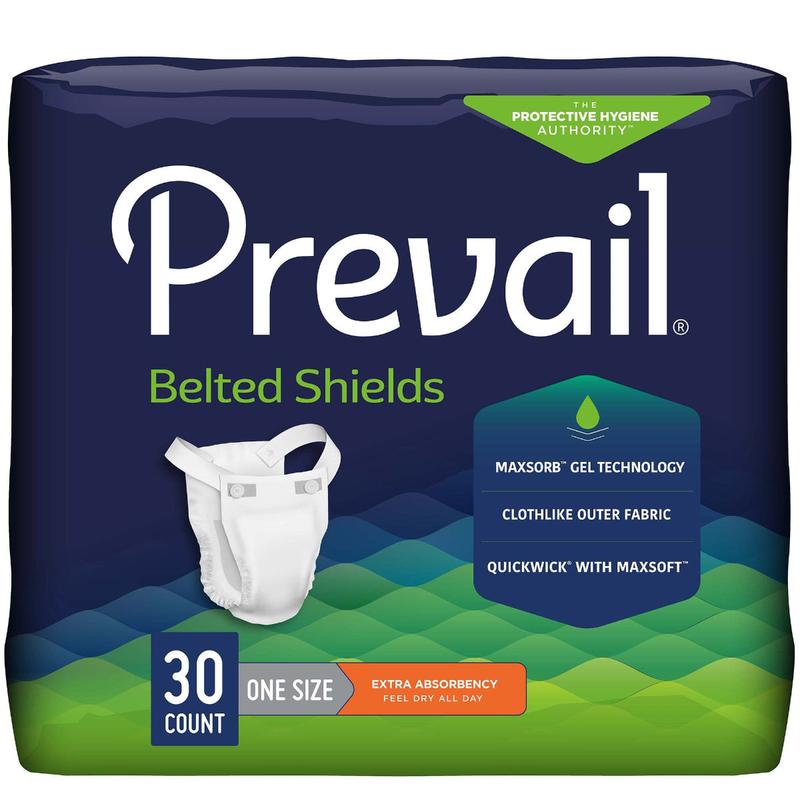 Prevail Belted Shields One Size Fits Most Bag of 30 