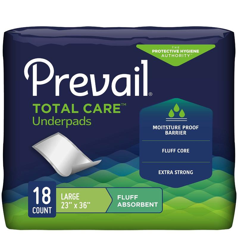 Prevail Total Care Underpads 23 x 36 Inch Bag of 18 