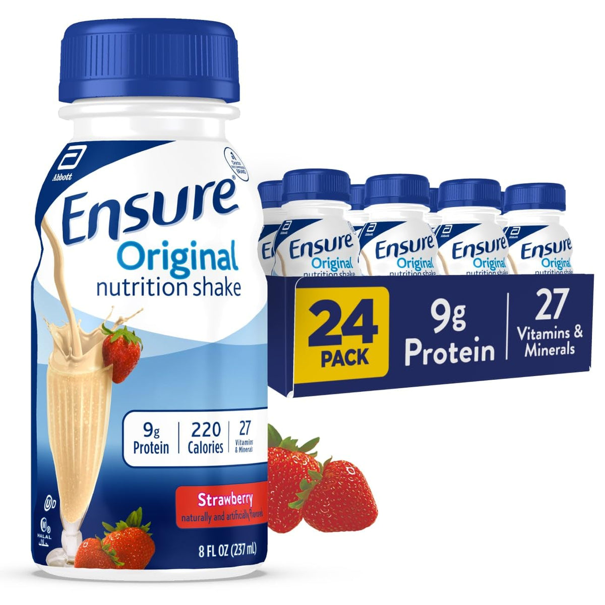 Ensure® Original Nutrition Shake Strawberry Flavor Liquid 8 oz. Bottle