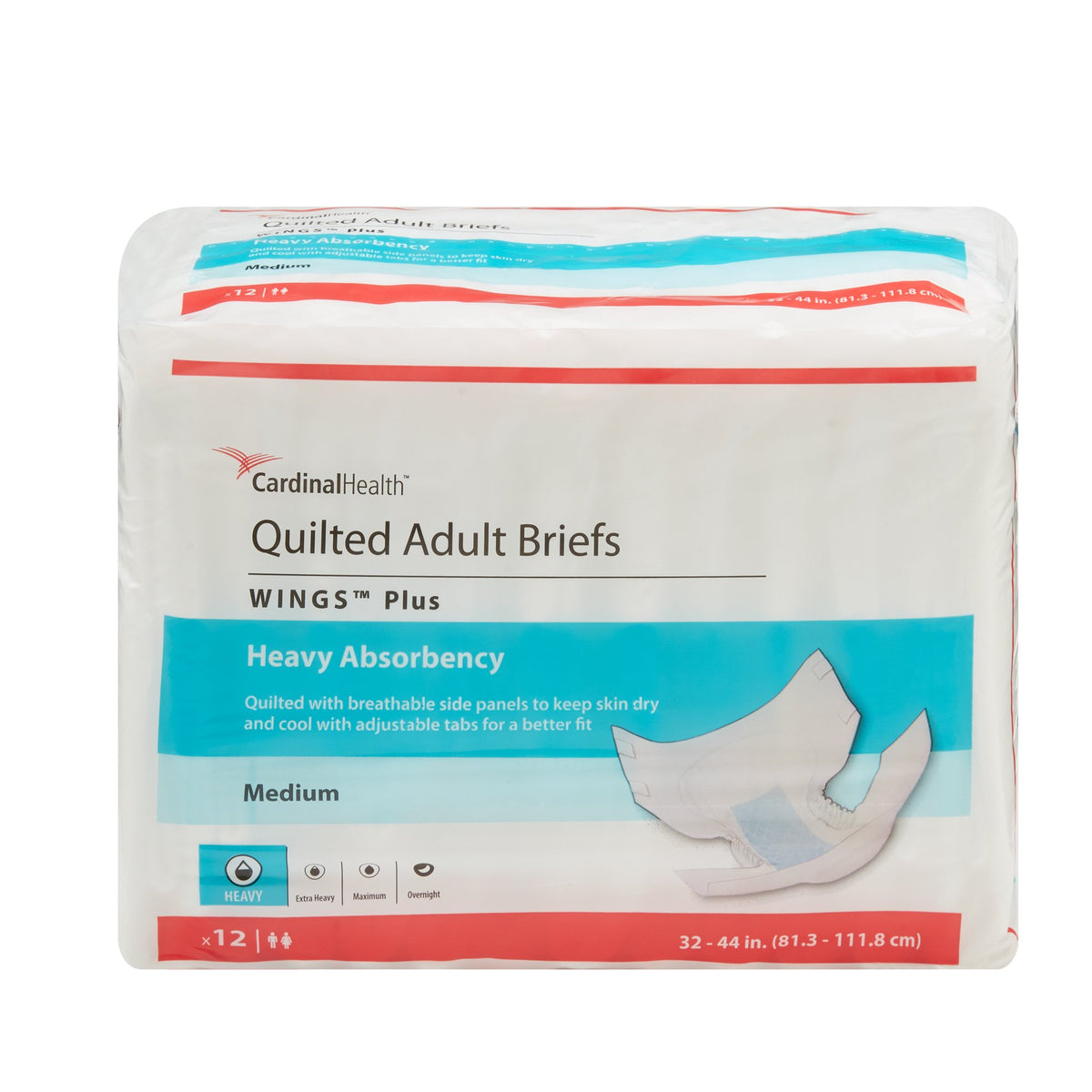 Wings Plus Quilted Briefs Medium Case of 8 
