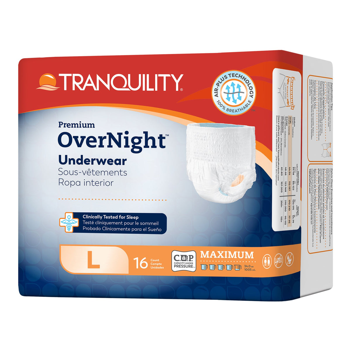 Tranquility Premium OverNight Protective Underwear Large Bag of 16 