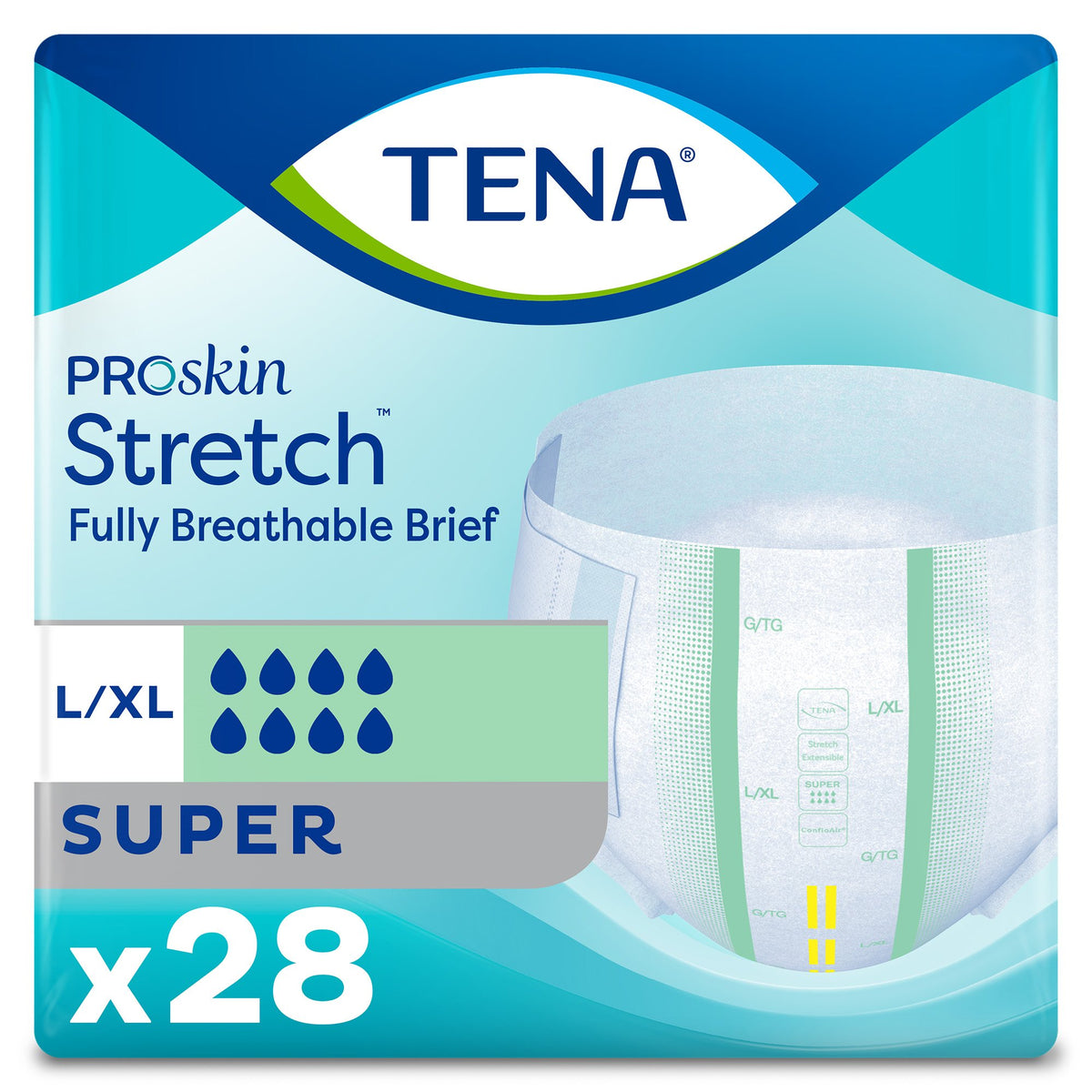 TENA® ProSkin Stretch Super Briefs Large/XL Bag of 28 