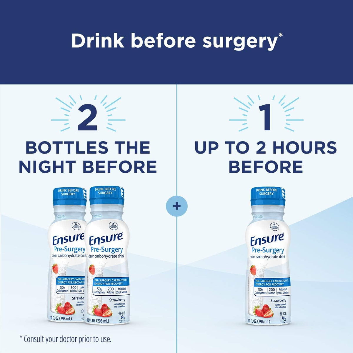 Ensure® Pre-Surgery Clear Carbohydrate Drink Strawberry Flavor 