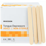 McKesson Tongue Depressor, 6 Inch, Adult, Non-Sterile (500/Box)