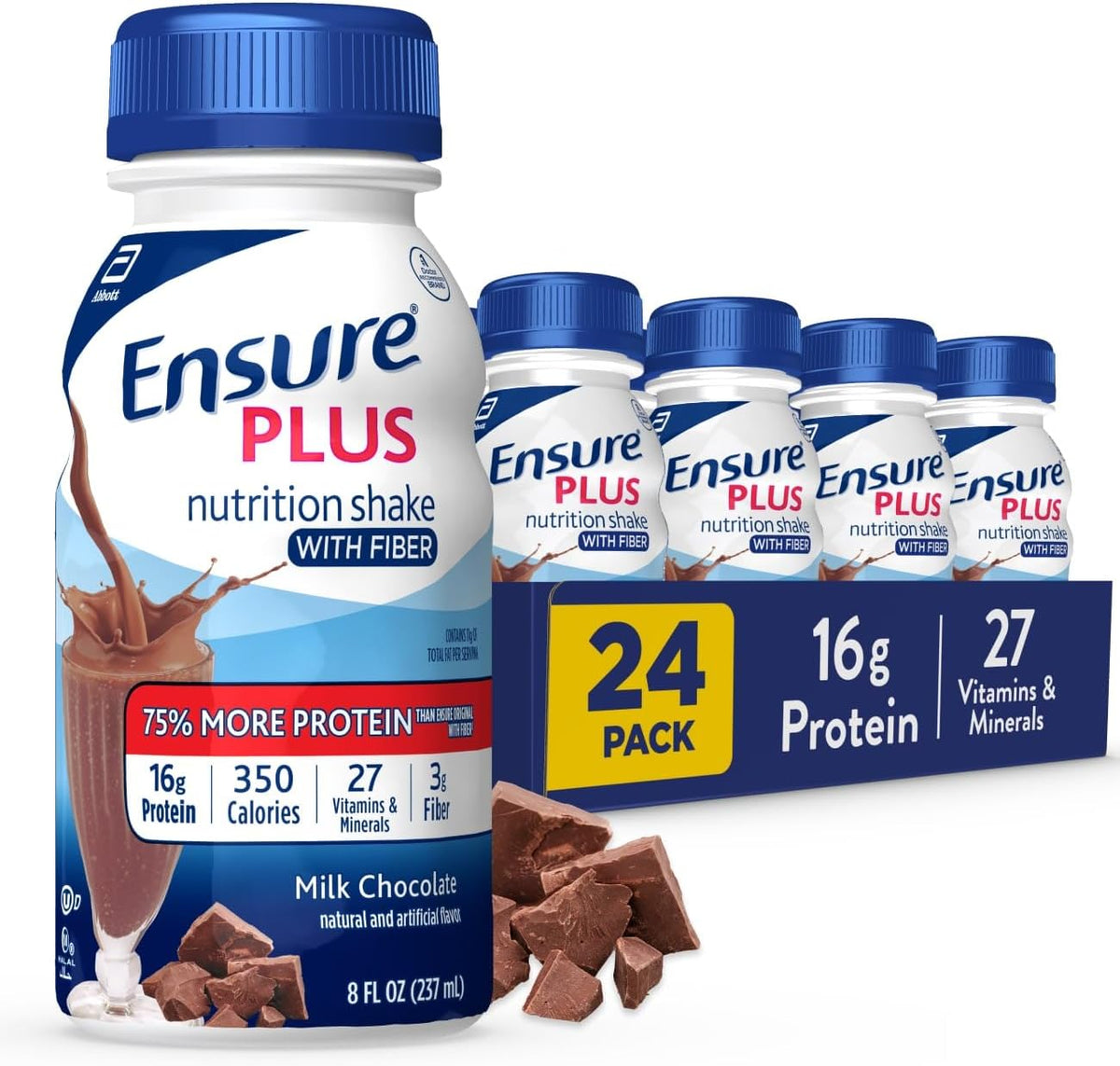 Ensure® Plus Nutrition Shake Chocolate Case of 24 