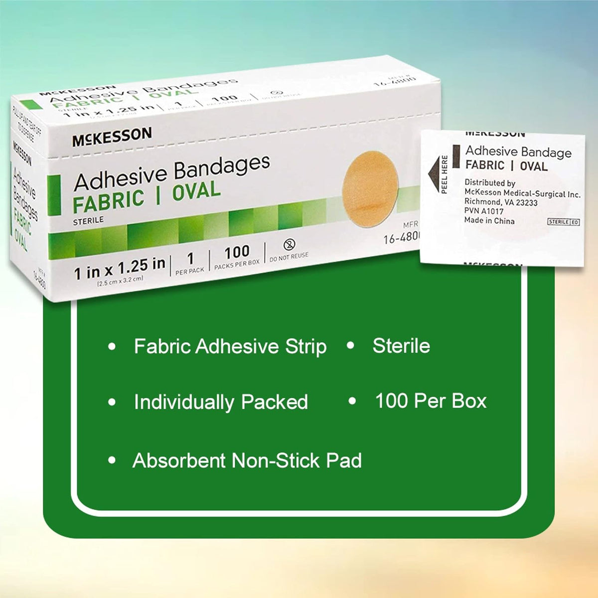 McKesson Oval Tan Adhesive Strip 