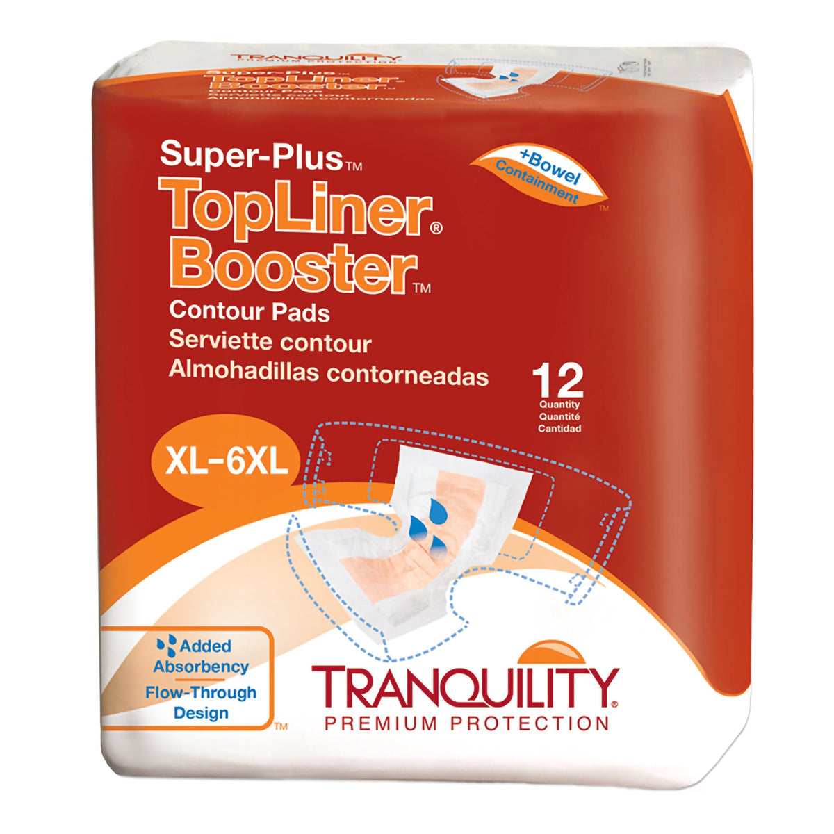 Tranquility TopLiner Contour Booster Pads 14 x 32 Inch Bag of 12 