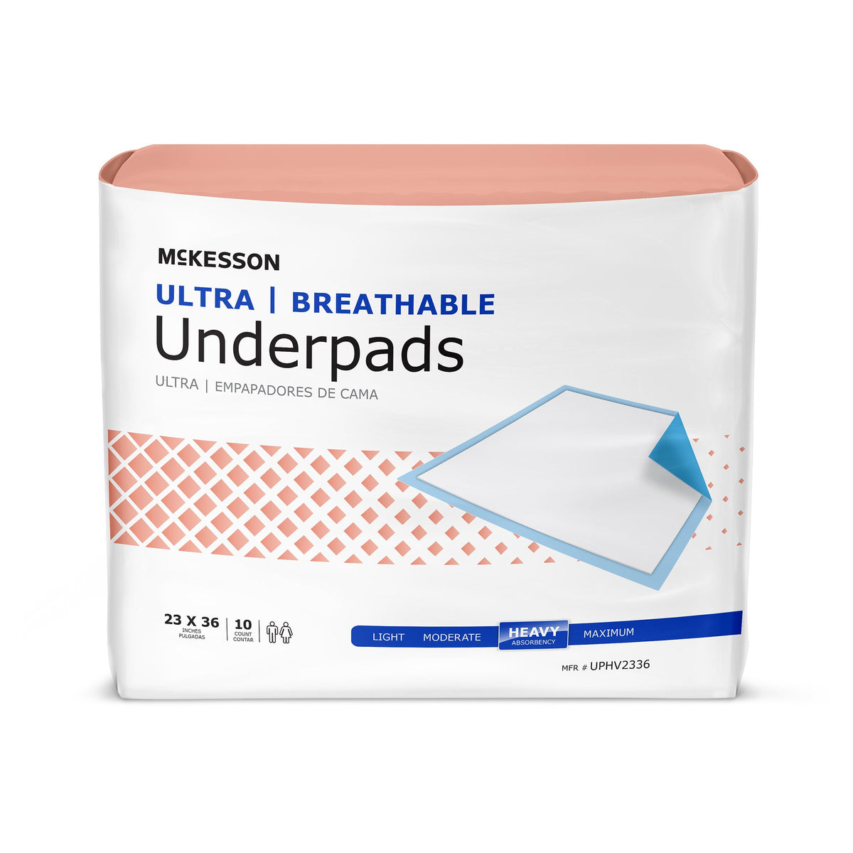 McKesson Ultra Breathable Underpads 23 x 36 Inch Bag of 10 