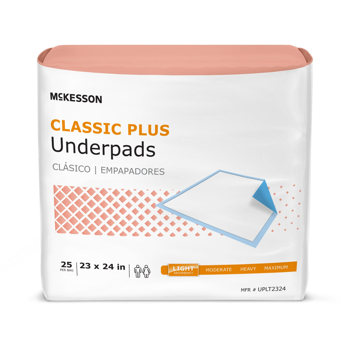 McKesson Classic Plus Underpads 23 x 24 Inch Bag of 25 