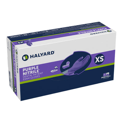 Halyard™ Purple Nitrile® Dental NonSterile Standard Cuff Length Textured Fingertips