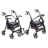 Drive Medical Duet Rollator Transport Chair with 8" Casters