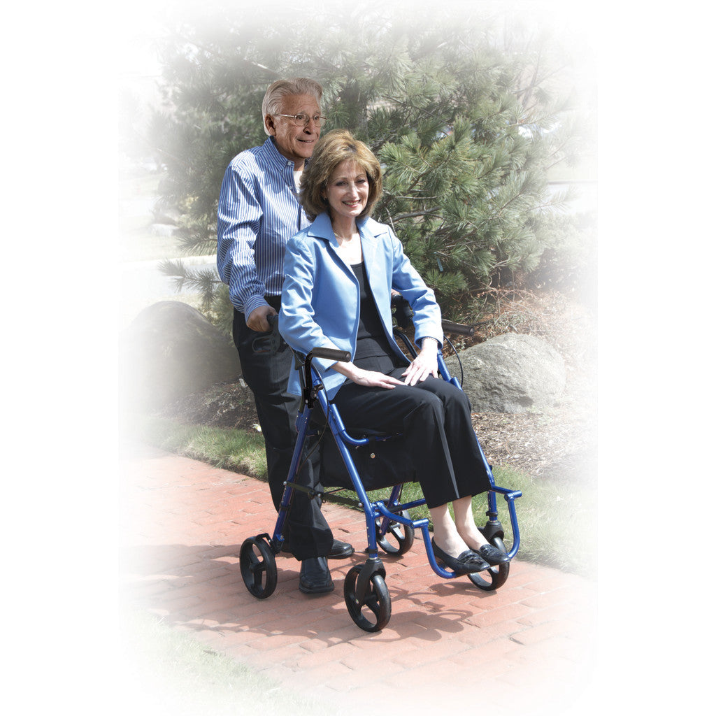 Drive Medical Duet Rollator Transport Chair with 8" Casters