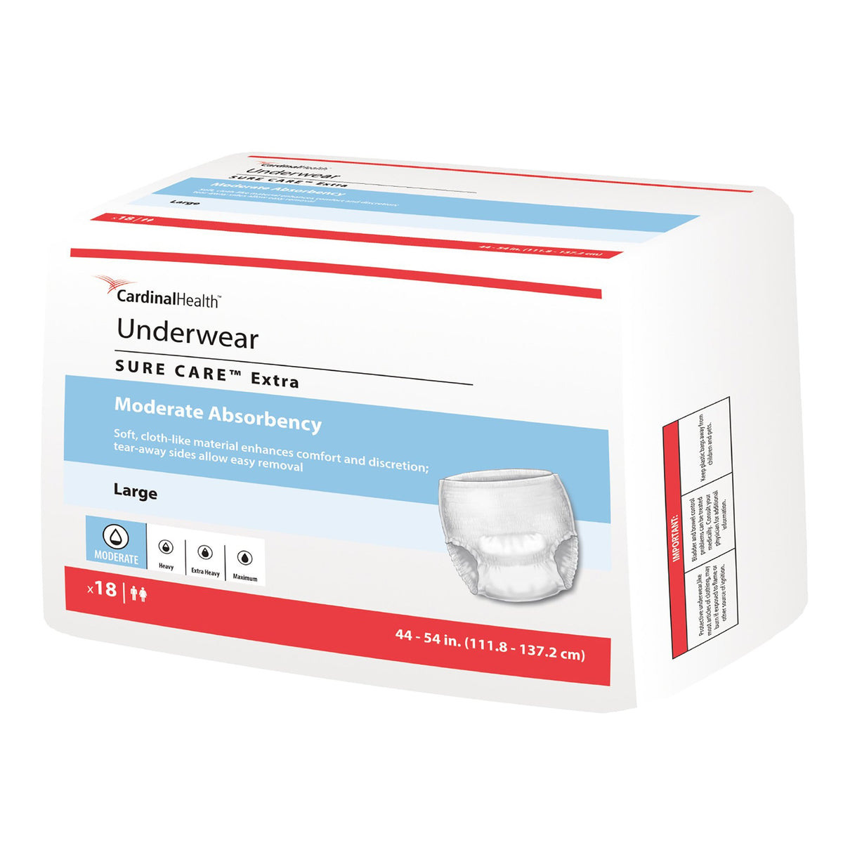 Sure Care Extra Protective Underwear Large Case of 72 