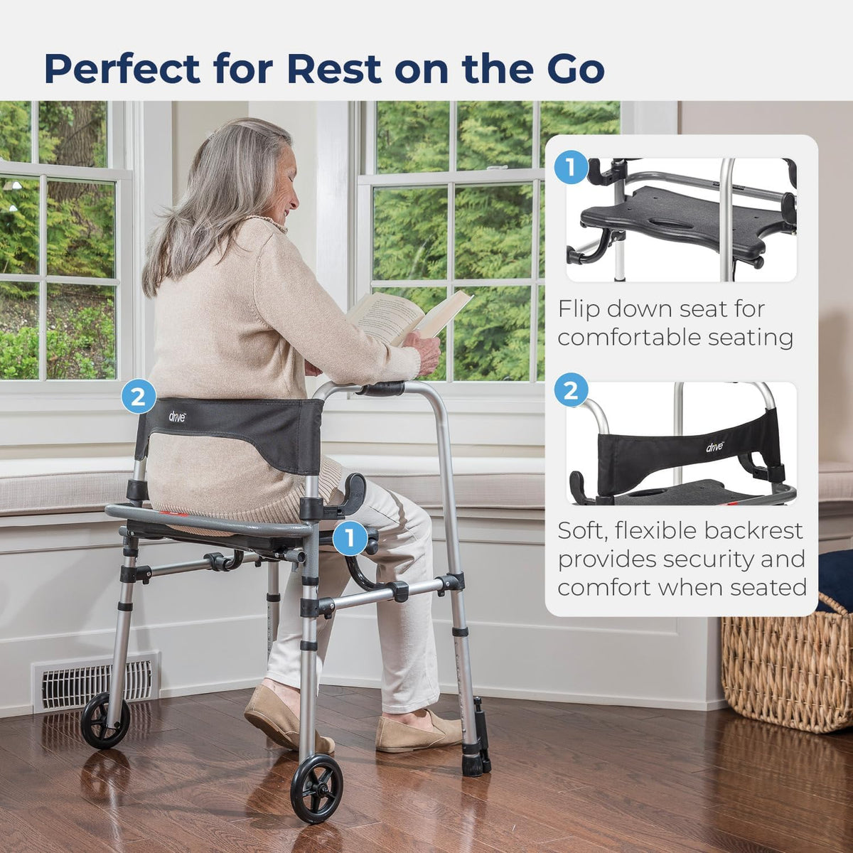 Clever-Lite LS Aluminum Dual Release Folding Walker 