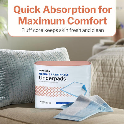McKesson Ultra Breathable Underpads