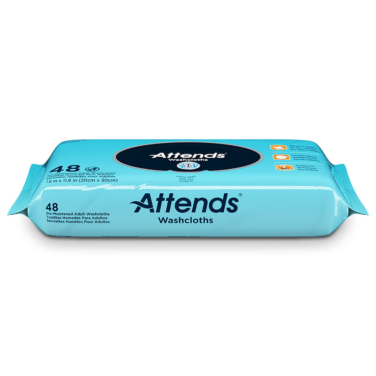 Attends® Unscented Washcloths 