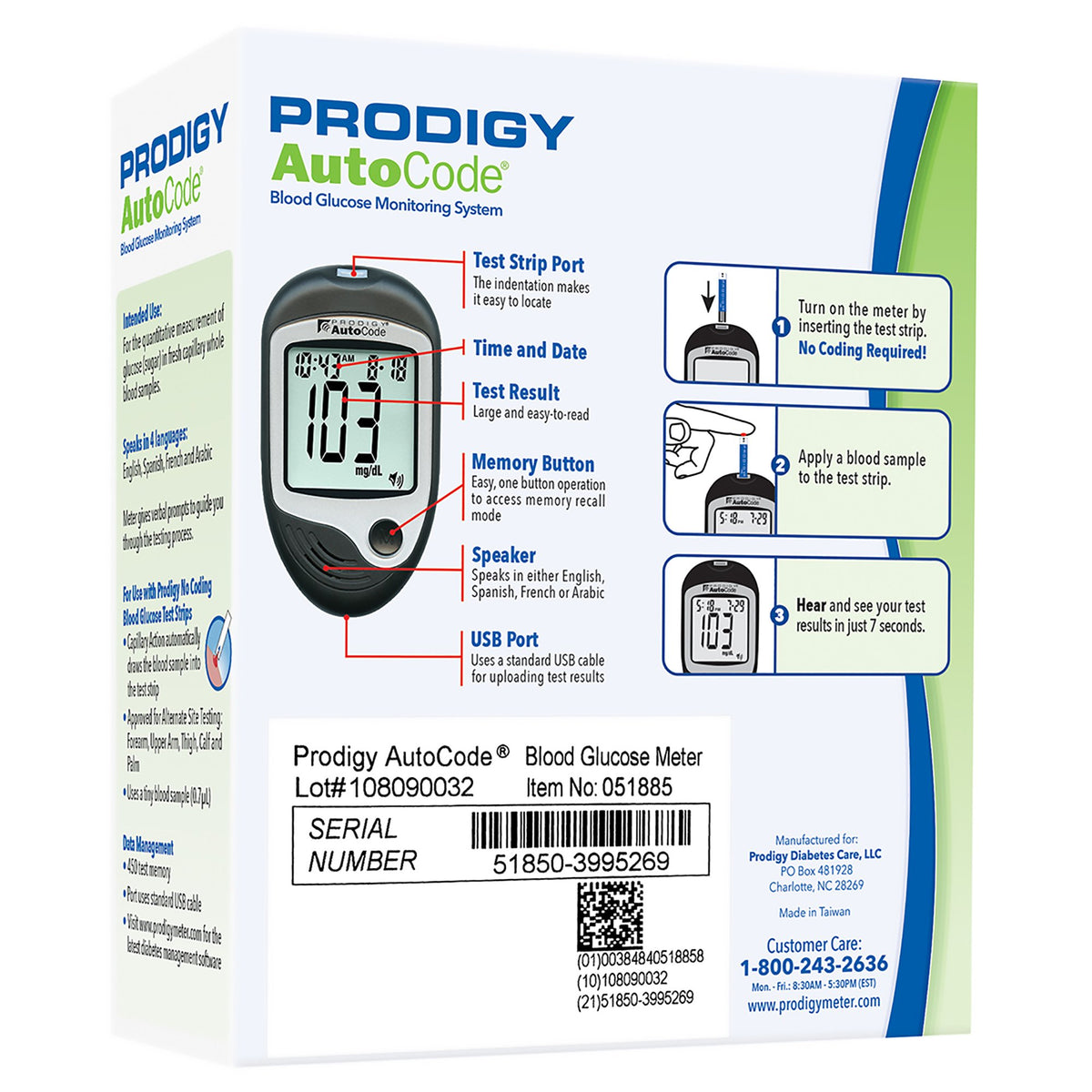Prodigy AutoCode® Blood Glucose Monitory System 