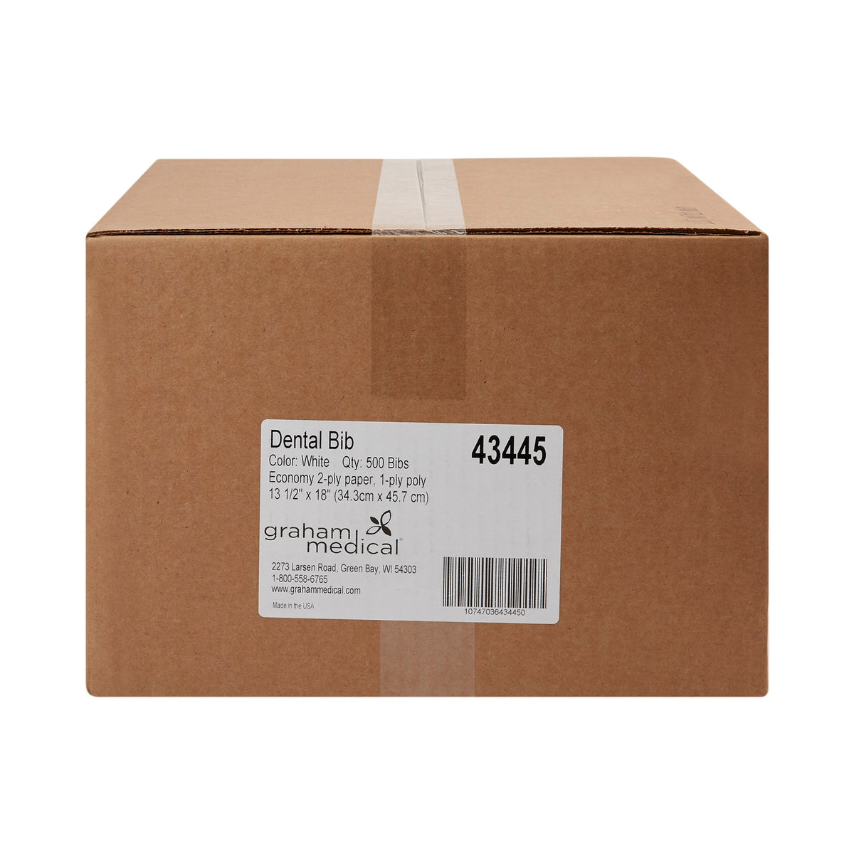 Graham Medical White Dental Bib 