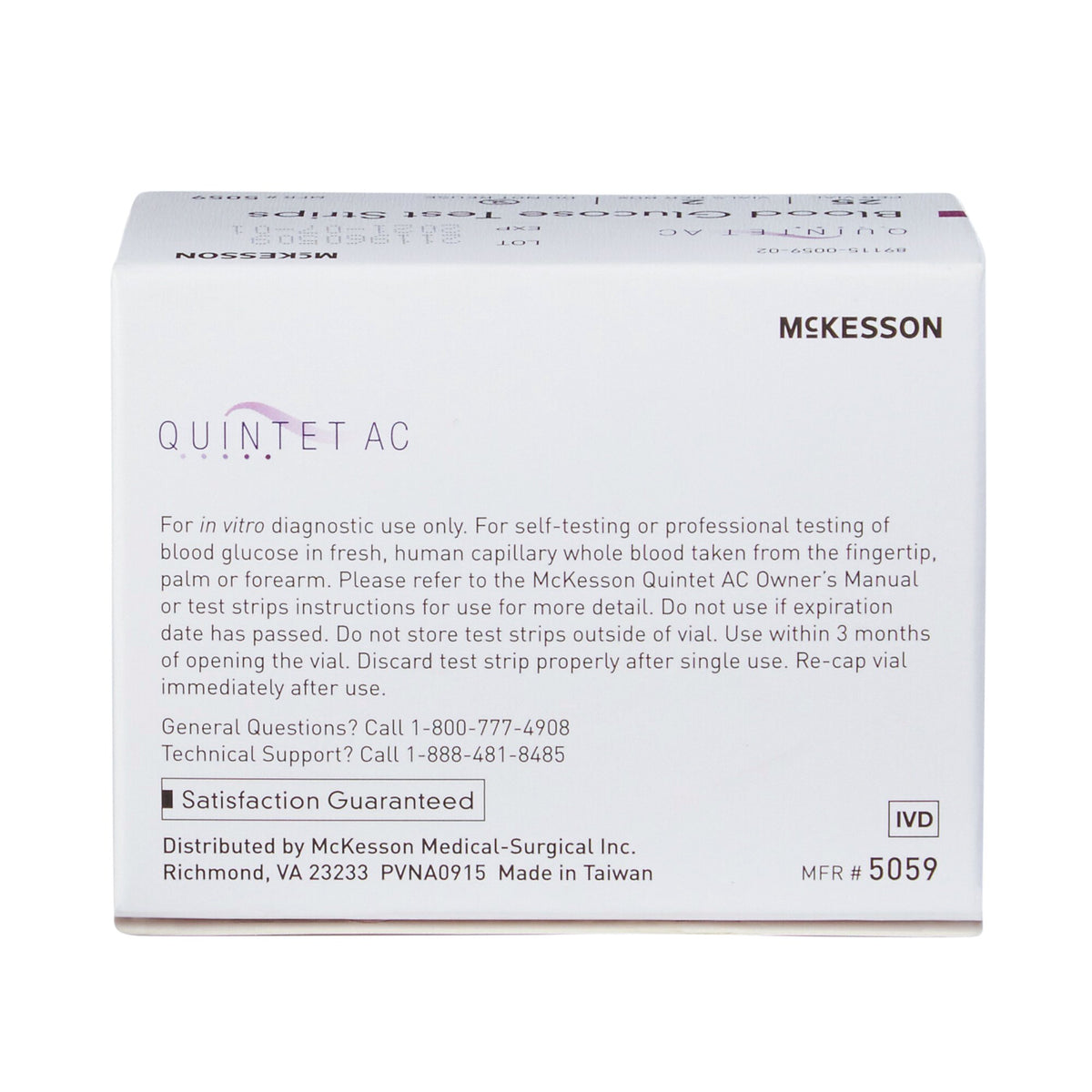 Quintet AC Blood Glucose Test Strips 
