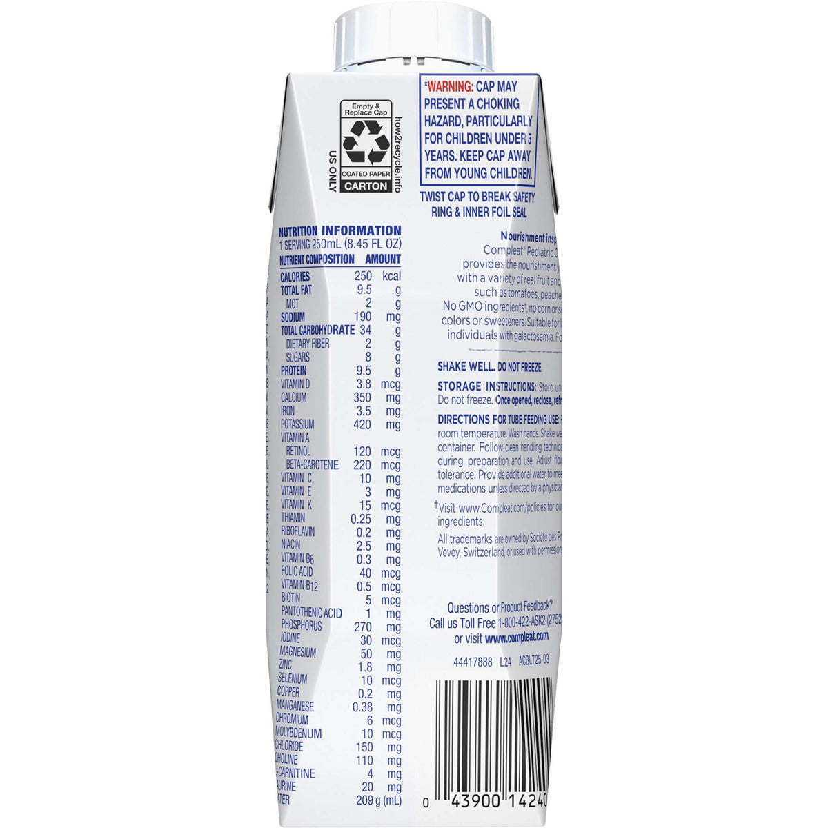 Compleat® Pediatric Ready to Use Pediatric Tube Feeding Formula 