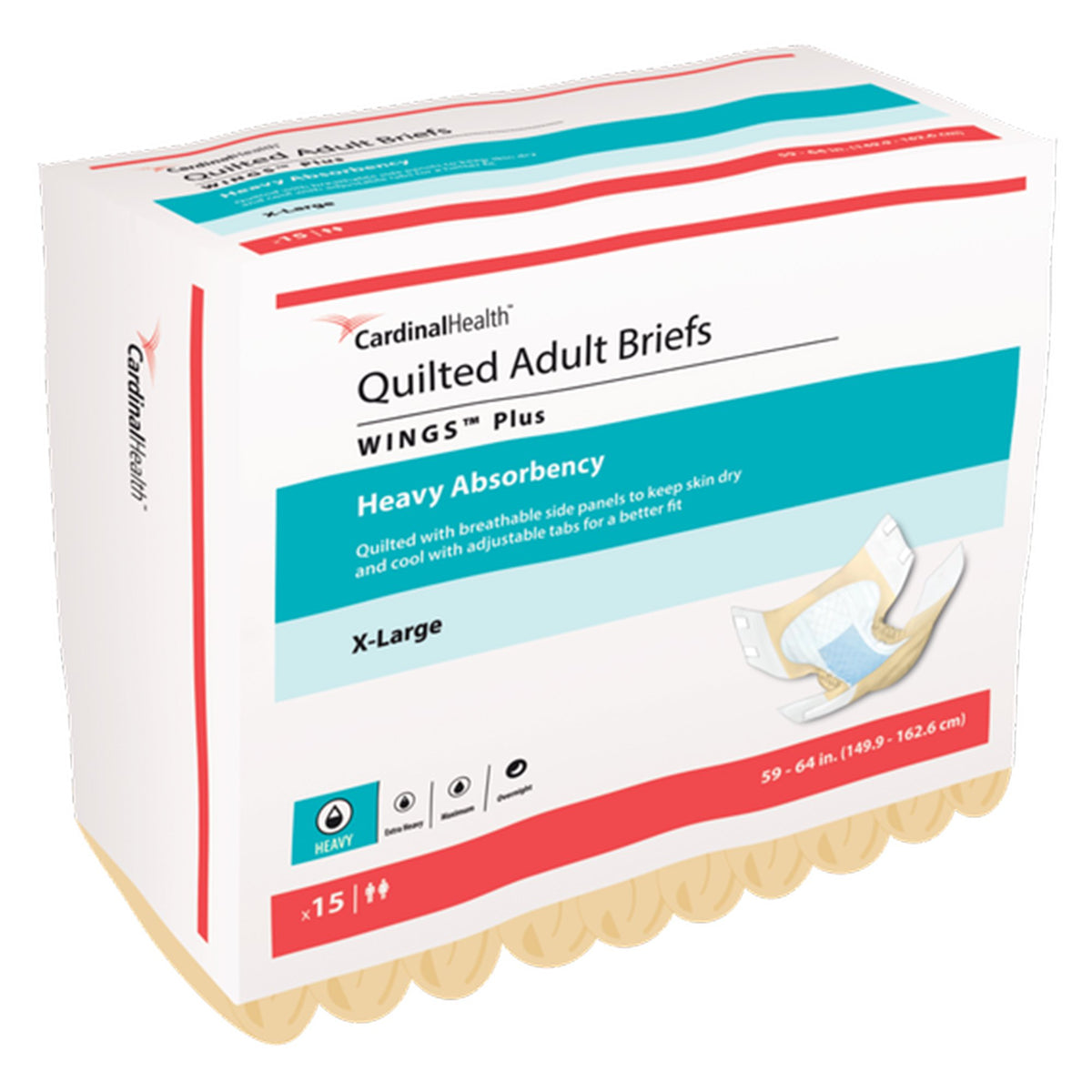 Wings Plus Quilted Briefs X-Large Bag of 15 